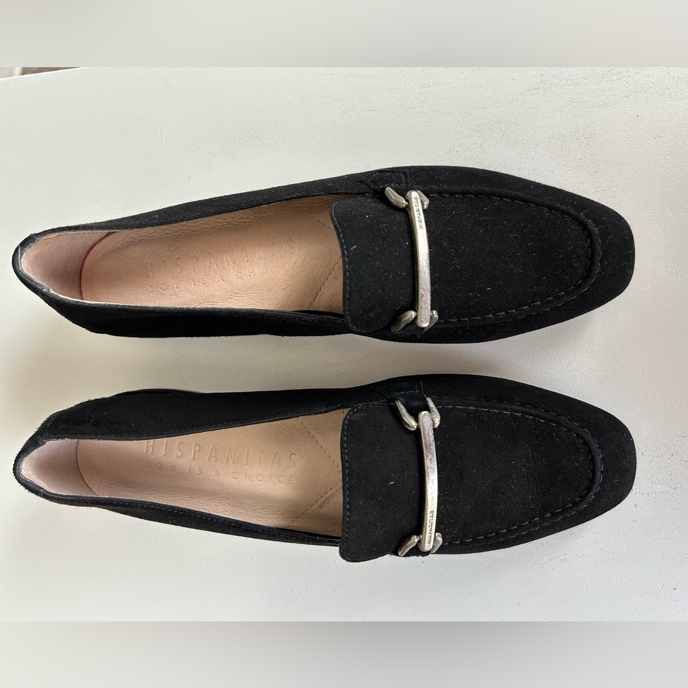 NIB Hispanitas Evelyn Suede Loafer - Black - EU 37 (US Size 6.5-7)